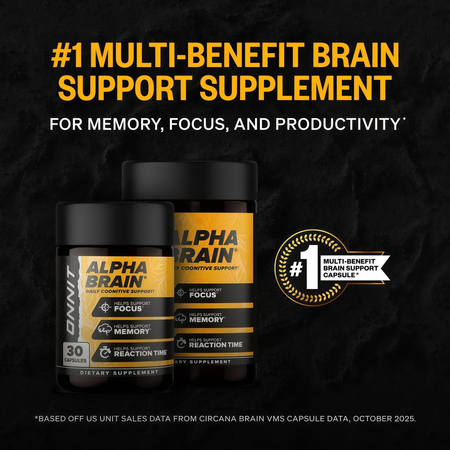 ONNIT Alpha Brain Nootropic BrainSupplement for Focus, Memory, Mental Clarity,Cognitive Support with L-Theanine andVitamin B6, 90 Count